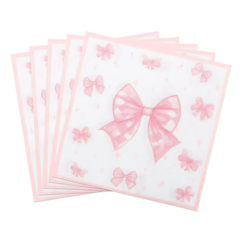 serviettes imprimées arc roses serviettes décoratives féminines blanc rose clair serviettes fête anniversaire jetables