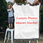 couverture tissée personnalisable photos moderne imperméable anti boulochage portable hospitalière multicolore floral