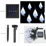 guirlande lumineuse halloween fantômes souriants led solar blanc clipsextérieur festive vacances