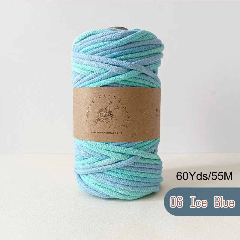 corde tressée macramé pastel haute ténacité 100% coton créative boucle métallique écologique artisanale