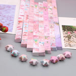 rubans décoratifs fleurs cerisier papier origami étoiles rose blanc bleu vert bricolage fête