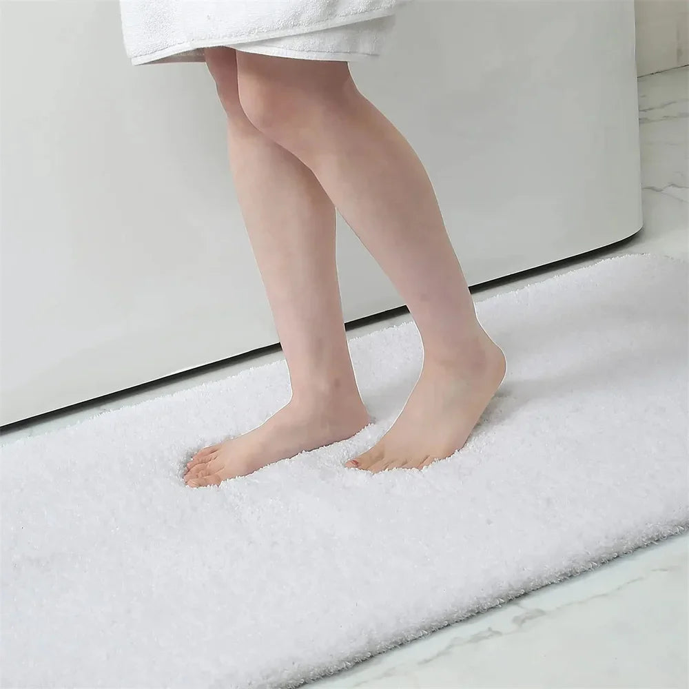 tapis bain doux moelleux moderne antidérapant absorbant salle bain maison gris beige