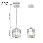 Lampes suspendues moderne argentées verre transparent prismatique salon chambre tactile 110V