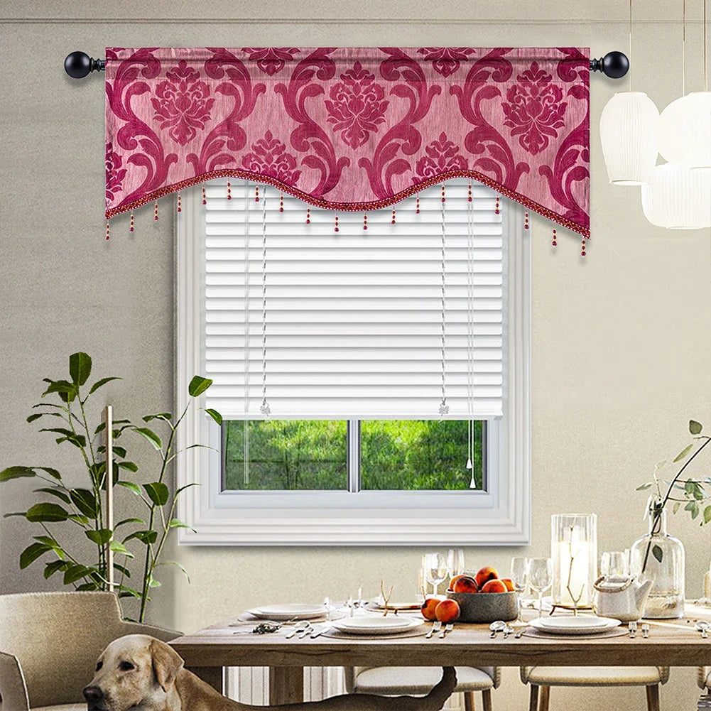 rideau floral marron clair marron foncé brocart opulent classique