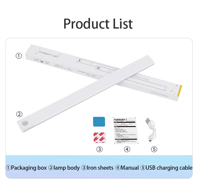 lampe led rechargeable sensor mouvement moderne noire blanche 20cm 40cm 60cm