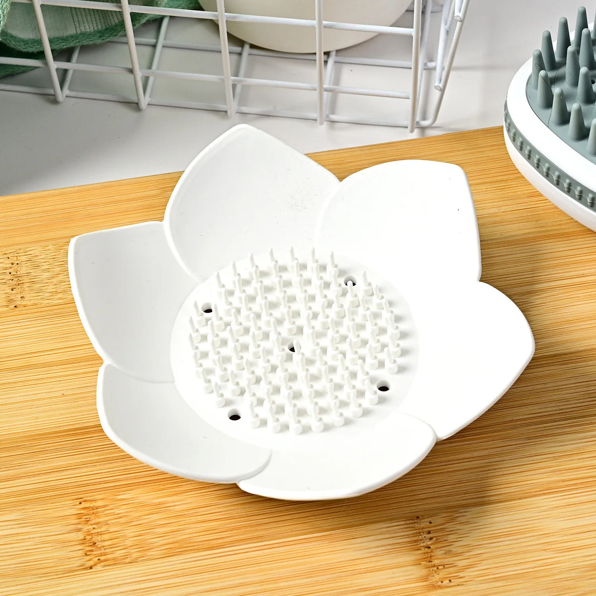 porte savon fleur bleu rose vert gris blanc moderne minimaliste