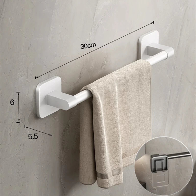 porte serviettes adhésifs muraux modernes argenté blanc gris minimaliste sans percer 30cm 40cm