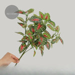 feuilles artificielles vertes rouges blanches modernes décoration intérieure maison 32cm 46cm 10 pièces