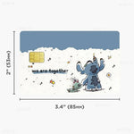 étiquettes carte bancaire stitch dessin animé mignon adhésif réutilisable waterproo