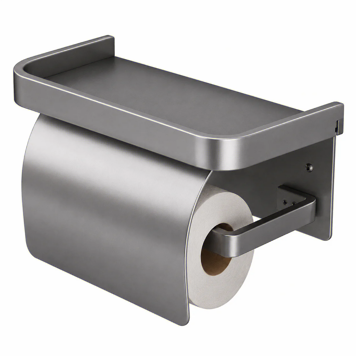 porte rouleau papier toilette étagère gris moderne minimaliste murale alliage aluminium aspect mat lisse