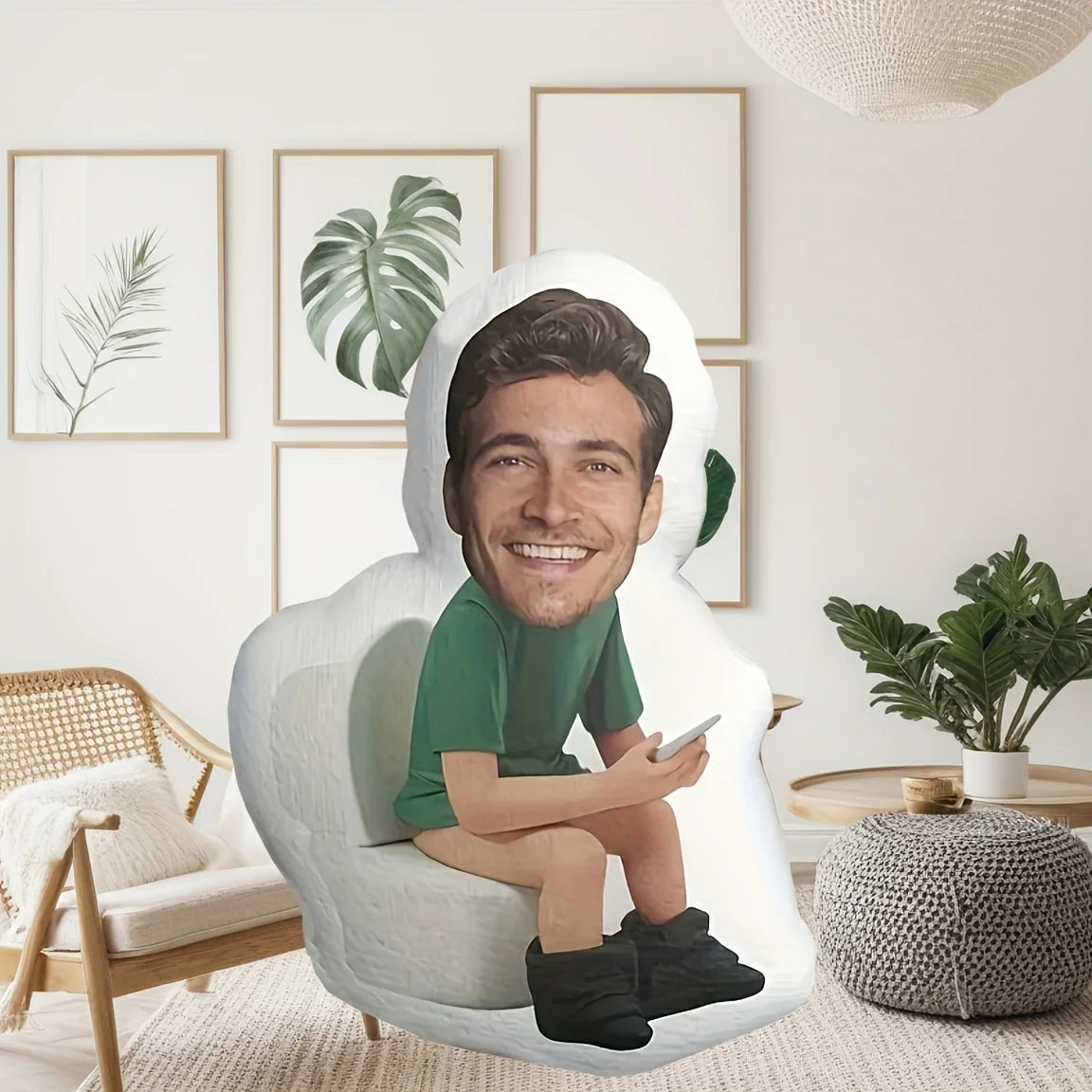 coussin personnalisable imprimé photo moderne vert blanc 40cm 30cm 20cmversible