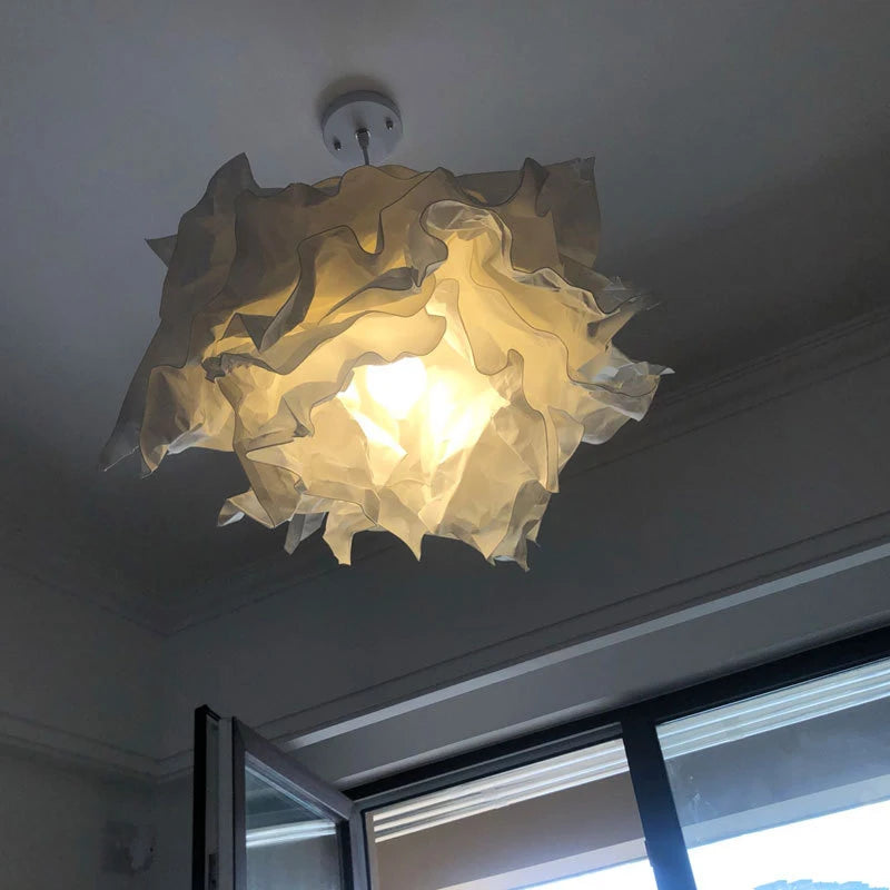 abat jour nuage blanc moderne suspension décoration chambre semi transparent