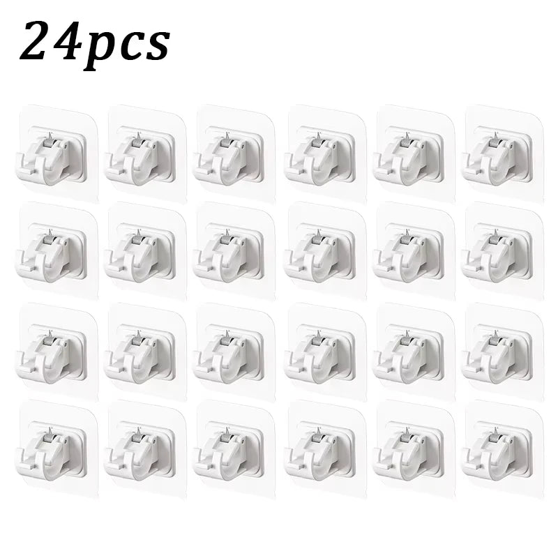 clips suspension adhésifs blancs modernes utilisation multiple support mural rideaux outils cuisine pièces