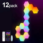 panneaux lumineux hexagonaux rgb multicolore moderne veilleuse ambiance diy gaming chambre salon
