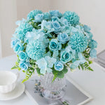 décoration extérieure bouquet fleurs artificielles roses dahlias mariage anniversaire transparent moderne