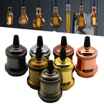 ampoules suspendues industrielles vintage noir doré cuivre aluminium câbles noirs anneaux fixations tringle
