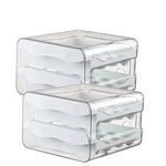 rangement œufs plastique transparent double niveau blanc orange réfrigérable cuisine moderneReusable organisateur kitchenware