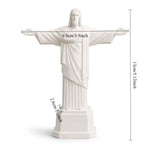 statue jésus christ blanc pose ouverte bras tendus base octogonale décoration intérieure religieuse chambre