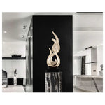 sculpture abstraite moderne résine iceberg or argent noir contemporaine maison salon