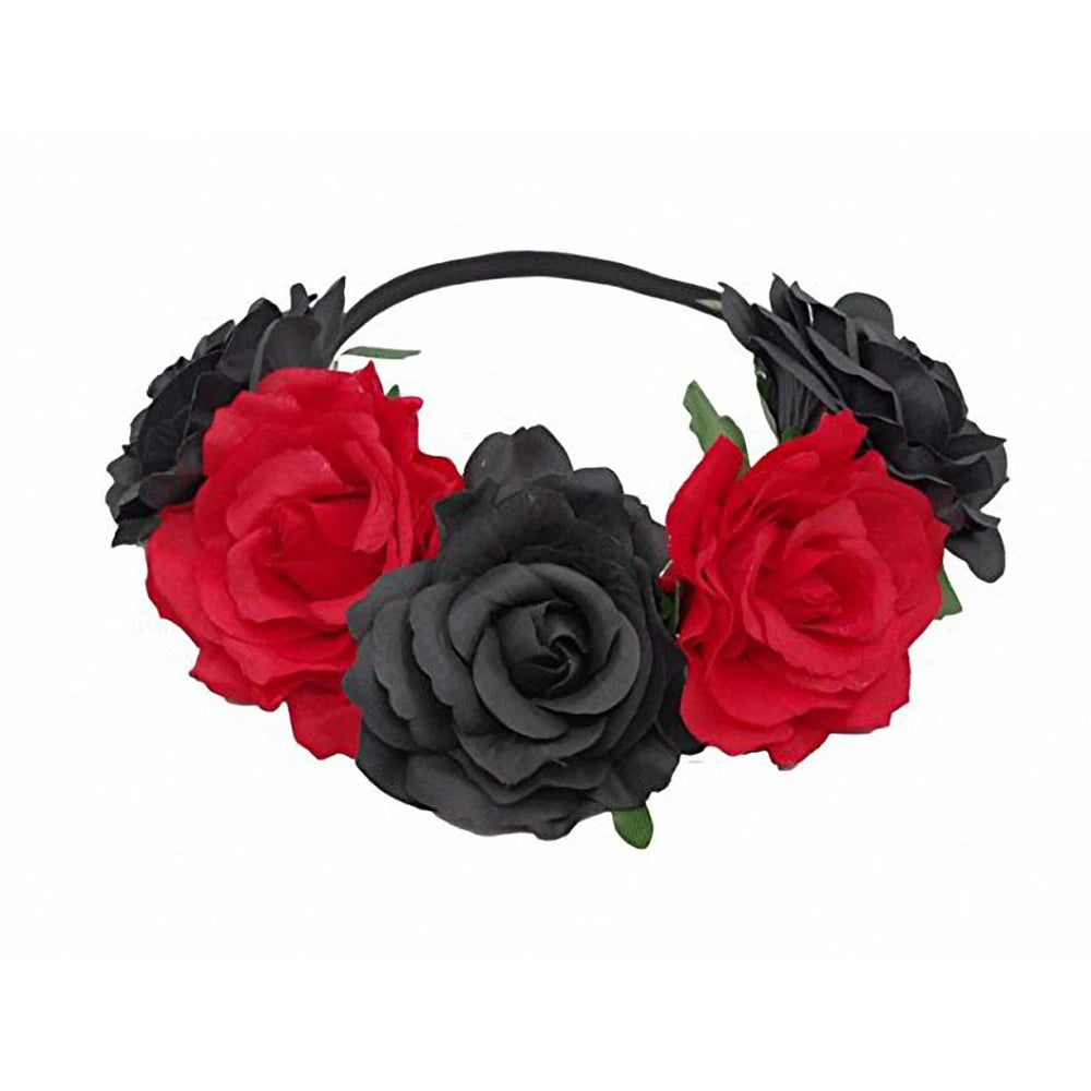 couronne fleurs artificielles bohème multicolore élastiquée femmes fêtes