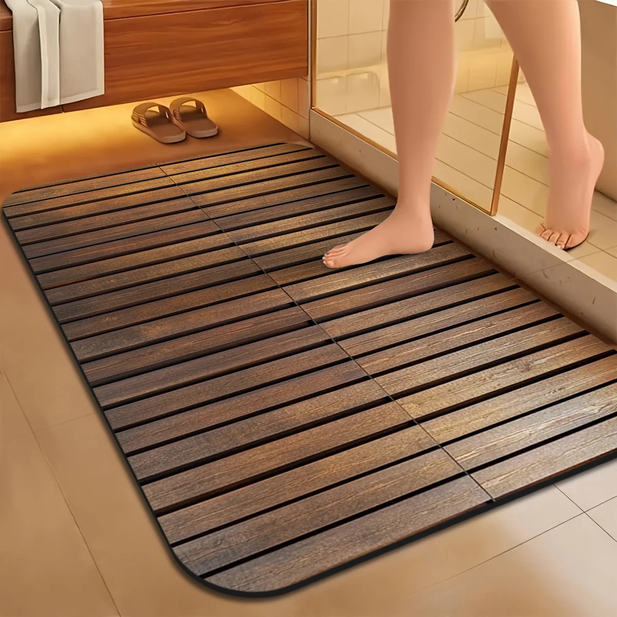 tapis sol antidérapant moderne adhésif noir texture tissée salle bain douche toilettes brosse poils