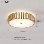 lampe moderne bois naturel blanc rayures horizontales diffuseur acrylique éclairage salon chambre cuisine