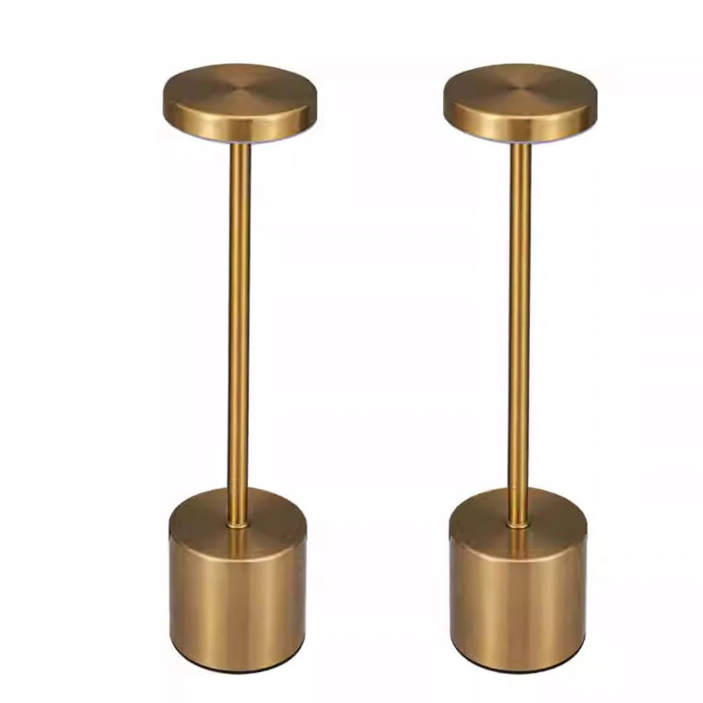 lampe table moderne dorée rechargeable flux lumineux réglable interrupteur tactile contemporain base fer