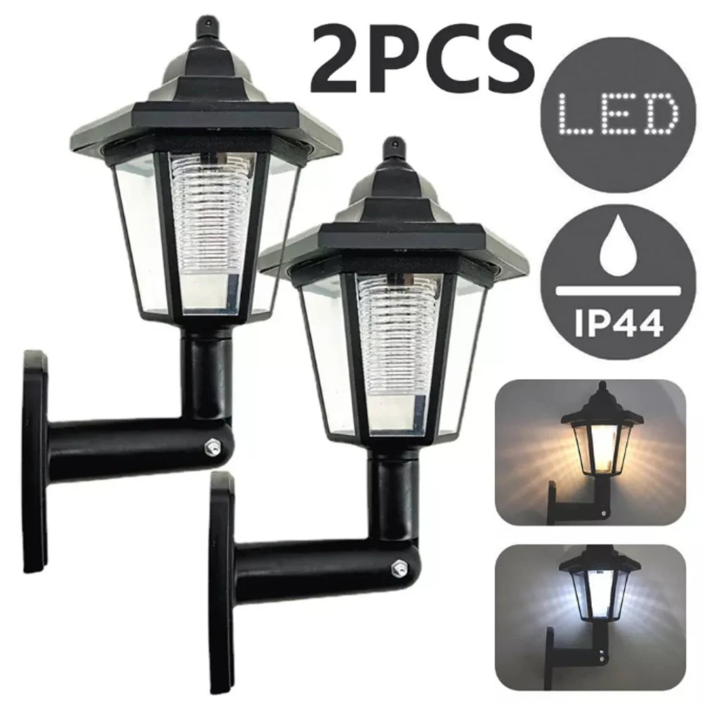 lampe murale led solaire noire transparente classique extérieure jardin decoration ip44 abs