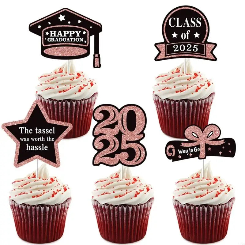 décorations cupcakes fête anniversaire glitter doré noir bleu vert piques messages graduation chiffres