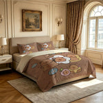 ensemble literie enfant mignon couvre lit taies oreiller motif personnages anthropomorphes kawaii