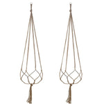 sacs fleurs suspendus macramé boho noir blanc anneaux métalliques rustique