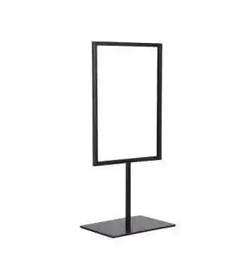affichage publicitaire double face porte affiche A4 noir blanc moderne pied fixe cadre