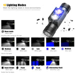 lampe frontale led rechargeable 18650 usb type noire bande elastique reflet