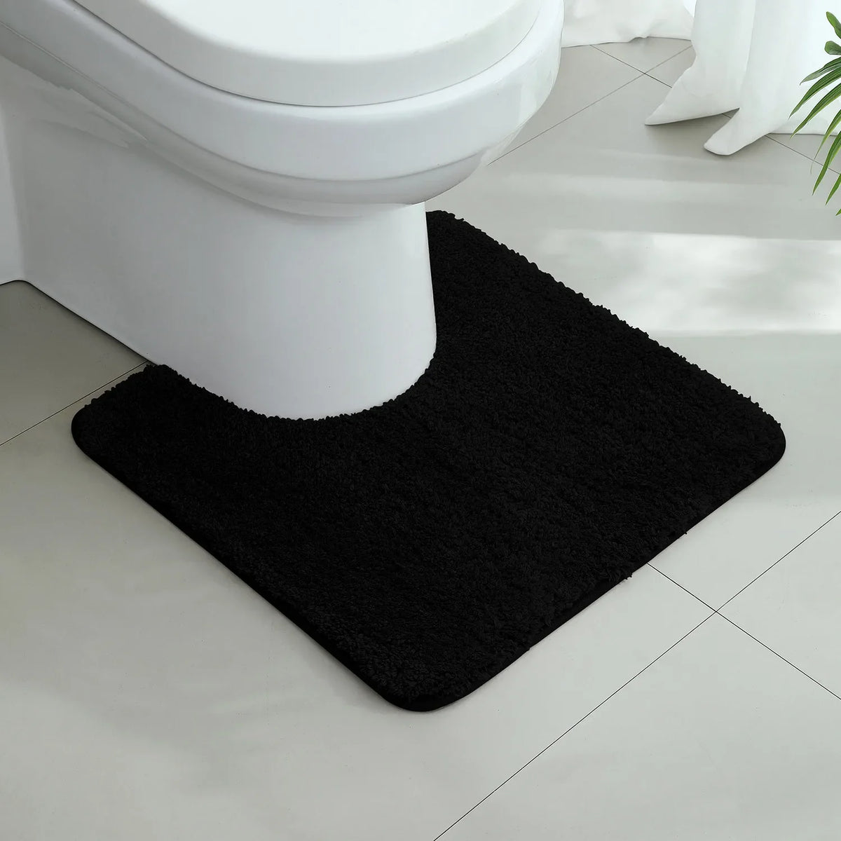 tapis bain moderne gris rose peluche épaisse antidérapant respectueux environnement 50x50cm