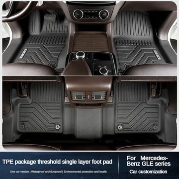 tapis sol voiture mercedes gle suv noir caoutchouc étanche fixation double boucle