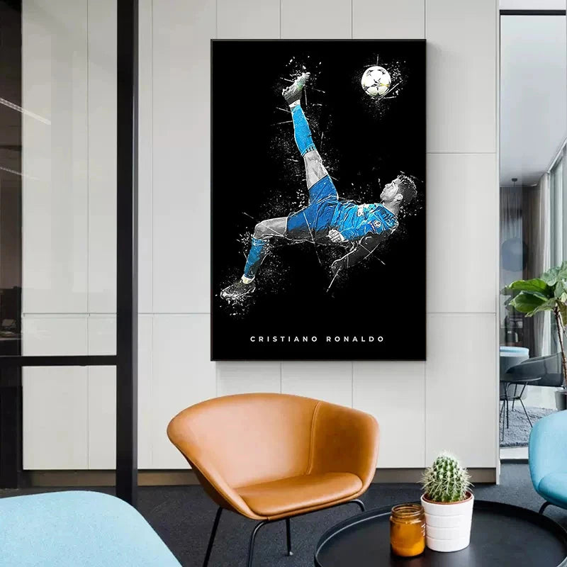toile d'art moderne abstraite motif sportif bleu blanc noir sans cadre chambre salonPORTE AUXILIARES