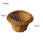 panier tressé marron clair poignée utilisation multiple réutilisable traditionnel maison fleurs rangement