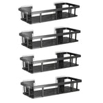 étagère salle bain noir adhésif sans perçage moderne grille perforation rangement robuste plastique