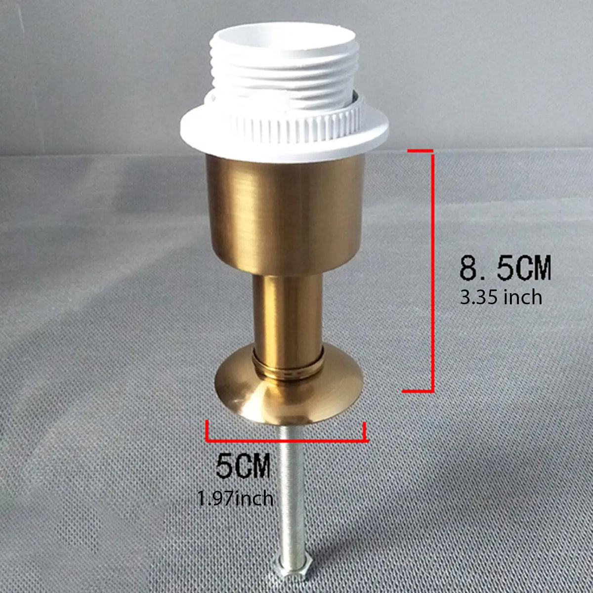 base lampe table blanc doré finition brillante classique vis fixation métal e27