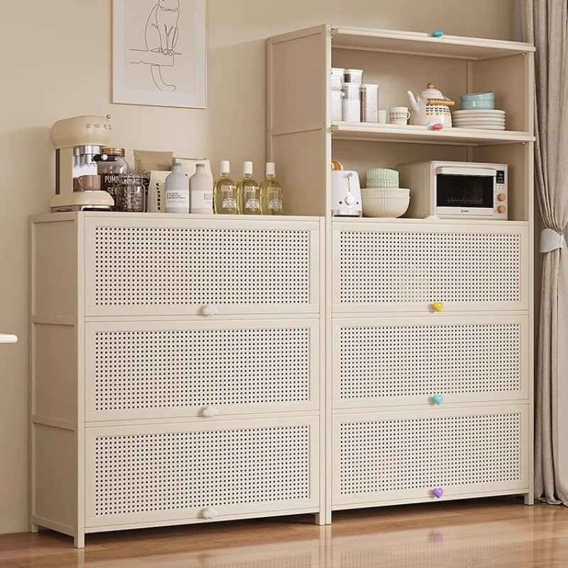 meuble moderne salon tiroirs poignées bois beige grille minimaliste 40cm 60cm 70cm 80cm