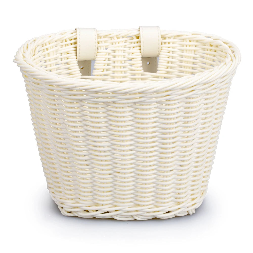panier vélo tissé osier bleu clair classique ceintures cuir enfants accessoire vélo