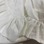 rideau lin blanc franges rustique extérieur boutiques opaques øllets