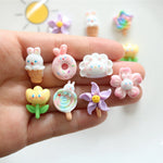 bijoux cuisine pâte sucre fleurs bonbons nuages multicolore opacité 20x18mm 20x17mm 19x16mm 23x14mm 17x17mm