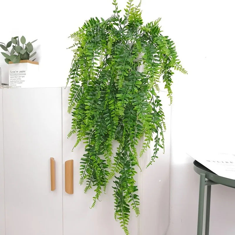 guirlande vigne artificielle feuilles vertes décoration extérieure pot osier naturelle retombante
