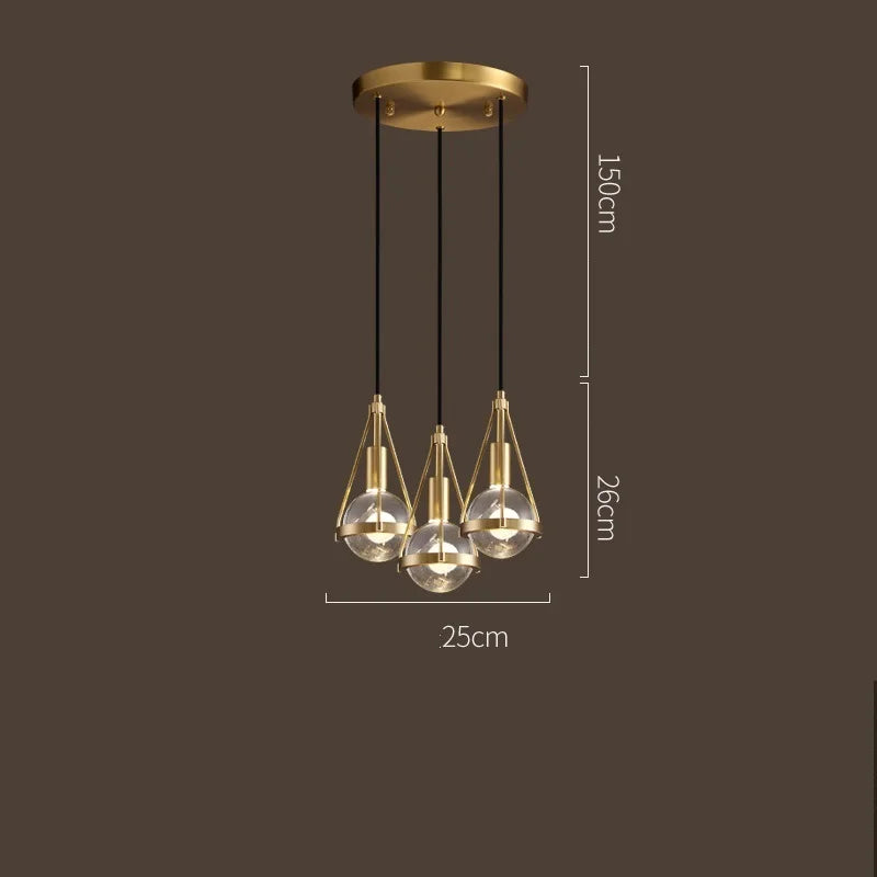 suspension lumineuse moderne or transparent 2000 82000 lumens chambre salon étude hall