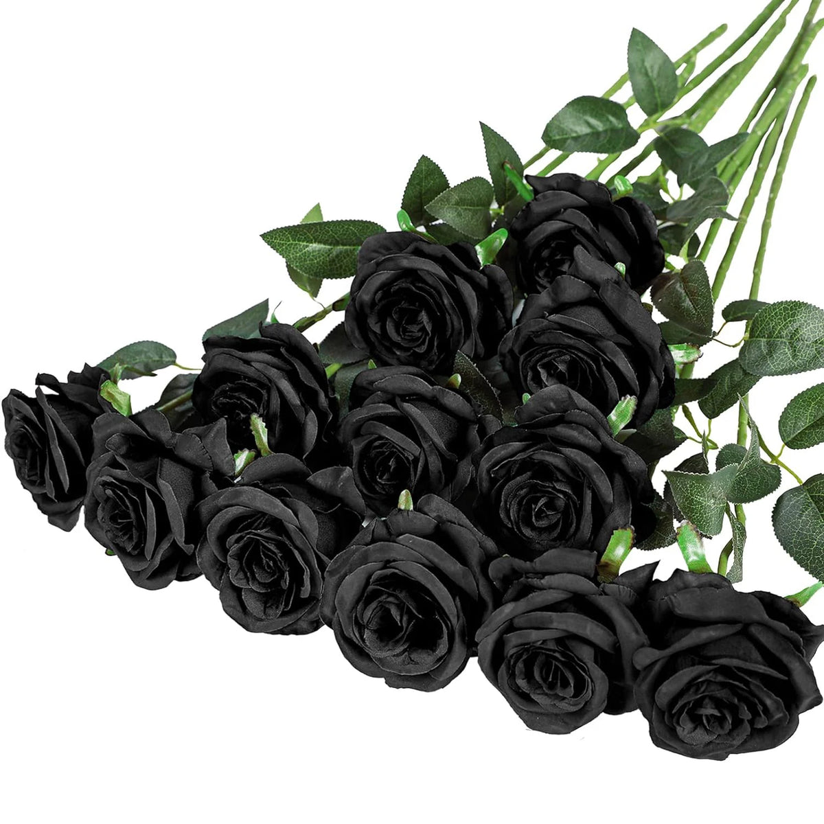 bouquet roses artificielles blanc rouge feuilles vertes classique decoration maison anniversaire saint valentinintérieur