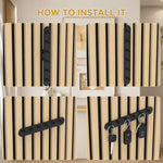 porte clés mural crochets noir bois clair minimaliste clips panneau acoustique clés télécommandes
