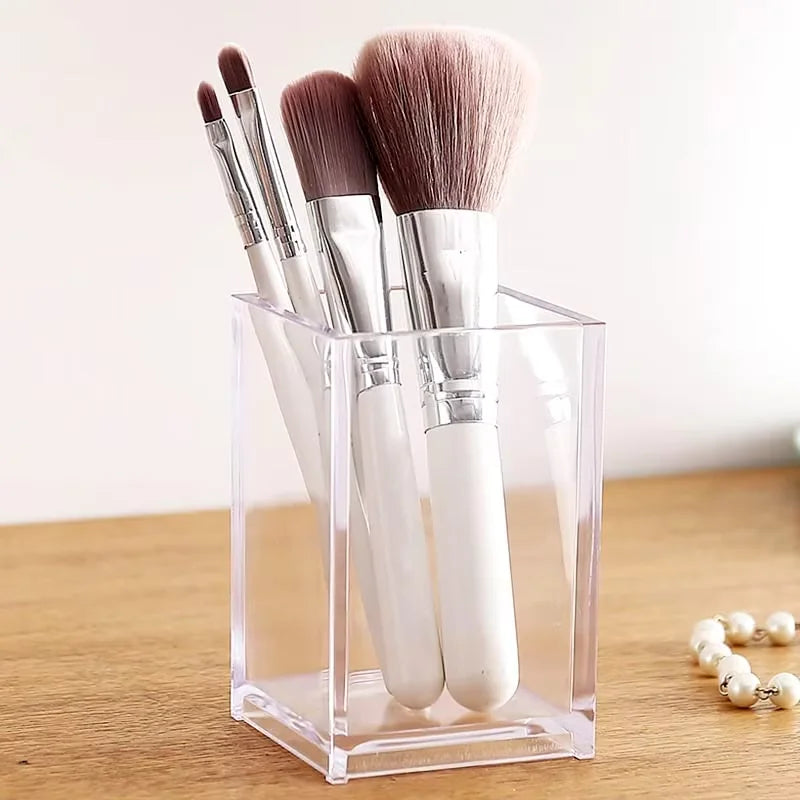 boîte rangement pinceaux maquillage acrylique noire blanche moderne
