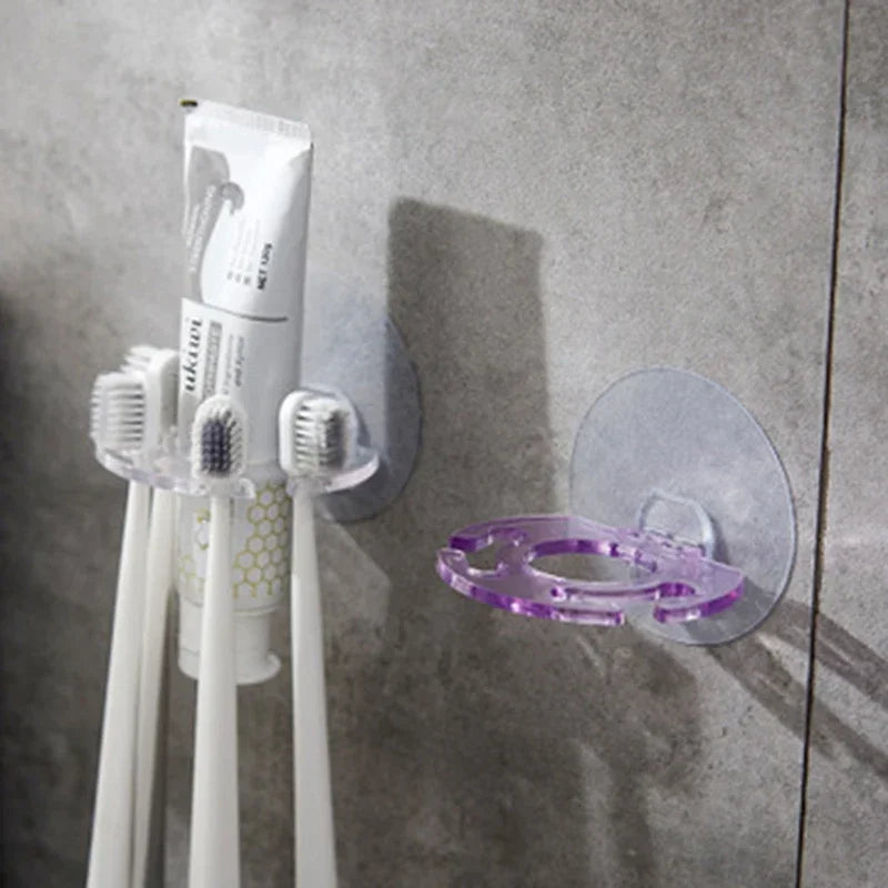 porte brosses dents transparents ventouse adhésive support mural moderne ensemble bain