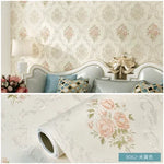 papier peint fleurs blanches classique adhésif résistant humidité écologique chambre salon vintage pastorale
